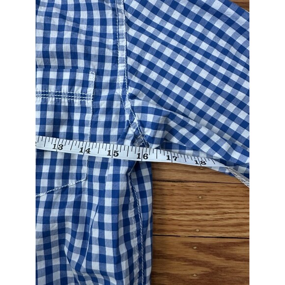 Tommy Hilfiger Youth Boys Blue Checkered Dress Shirt Size Med 12/14 100% Cotton - Picture 7 of 8